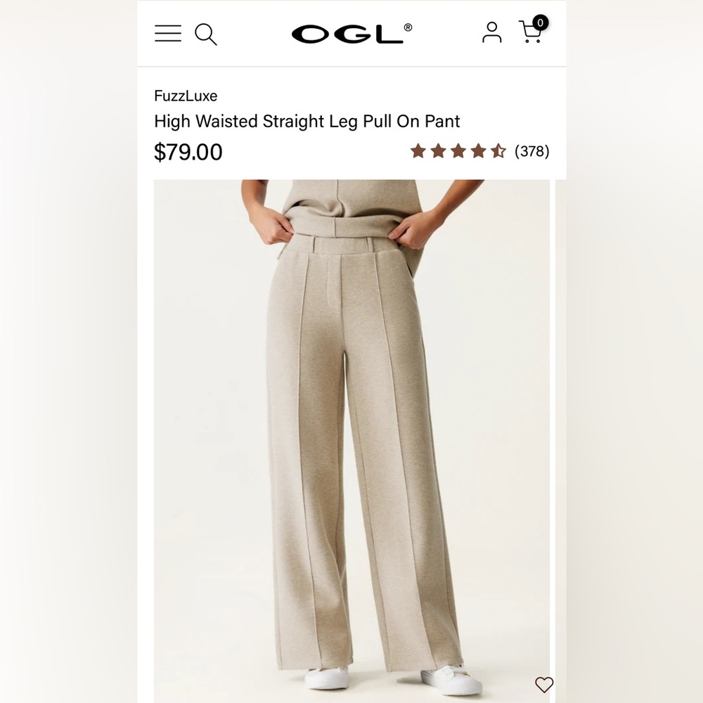 NWT OGL wide leg fuzz luxe scuba pants